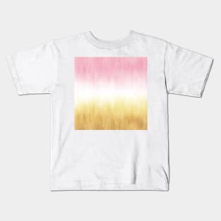 Pink and Yellow Painting Brush Strokes Modern Art Kids T-Shirt